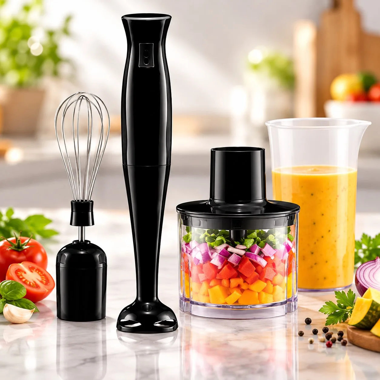 Mixer 3 em 1 Elgin Turbo Chef MIX20 200W com Copo 700 ml, Miniprocessador e Fouet Preto
