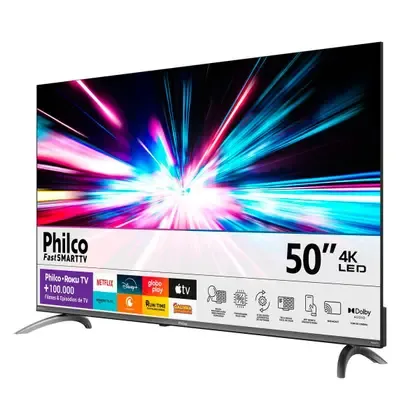 Smart TV Philco 50" P50CRB 4K UHD Roku TV HDR10 Dolby Audio