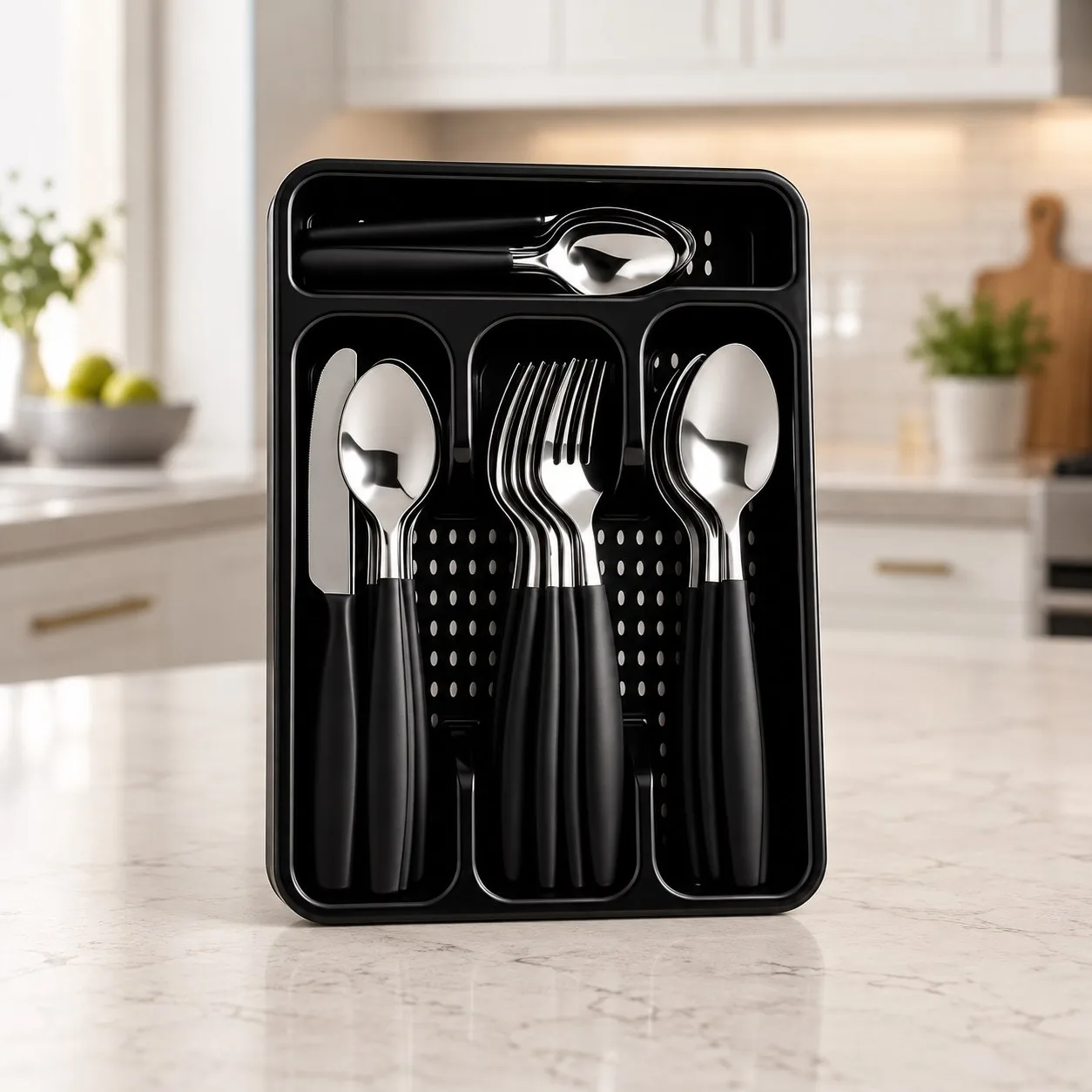 Faqueiro Inox 25 Peças com Porta-Talheres